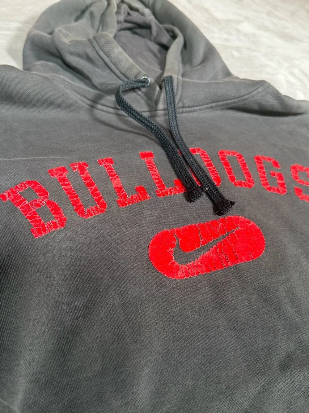 Nike Black Hoodie with Red Bulldogs Script